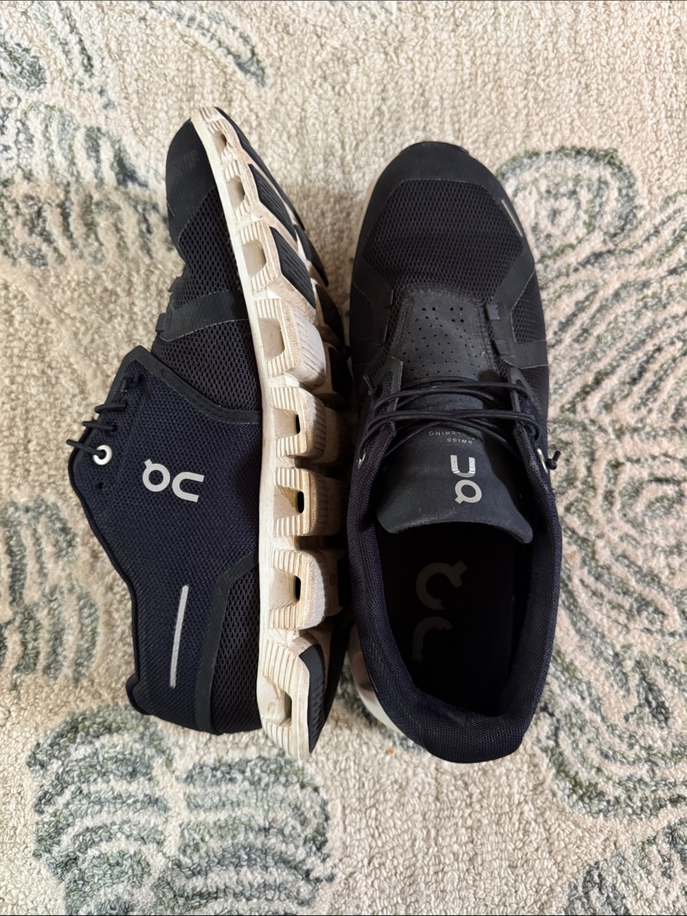 On Running Black and White Cloud Sneakers